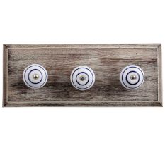 White Navy Blue Wooden Hooks