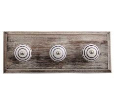 White Purple Strip Wooden Hooks