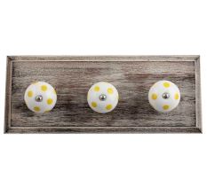 White Yellow Wooden Hooks