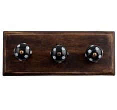 Black White Dot Wooden Hooks