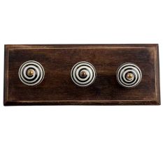 Cream Black Strip Wooden Hooks