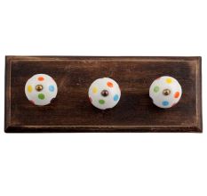 Multicolor Dot Wooden Hooks