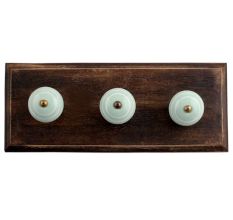 Sage Green White Strip Wooden Hooks