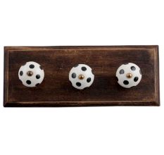 White Black Dot Wooden Hooks