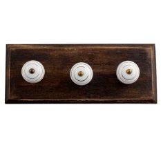 White Gold Strip Wooden Hooks