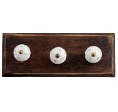 White Grey Dot Wooden Hooks