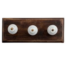 White Grey Strip Wooden Hooks