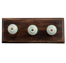 White Pea Green Strip Wooden Hooks