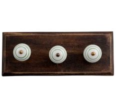 White Pea Green Strip Wooden Hooks