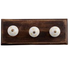 White Yellow Dot Wooden Hooks