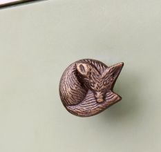Antique Fox Metal Cabinet Knobs