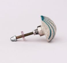 Sea Green Cream Sea Shell Dresser Knob