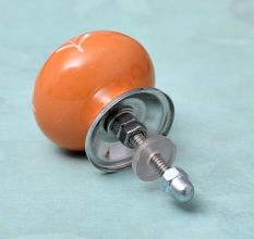 Peach White Leaf Knob