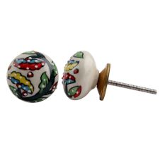 Multicolor Flower Ceramic Drawer Knob