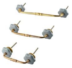 Grey Ceramic Bridge Dresser Handles