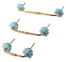 Turquoise Ceramic Bridge Drawer Handles