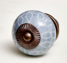 Light Grey Leaf Flower Knob