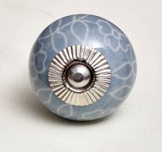 Light Grey Leaf Flower Knob
