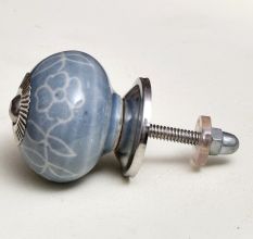 Light Grey Leaf Flower Knob