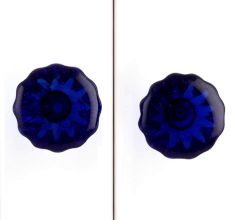 Navy Blue Paneled Sides Glass Drawer Knob