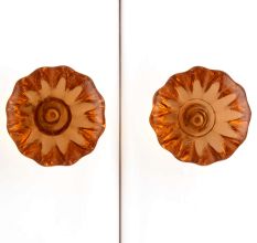 Amber Paneled Sides Glass Drawer Knob