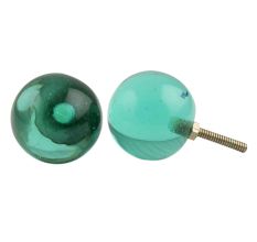 Green Round Glass Dresser Knob