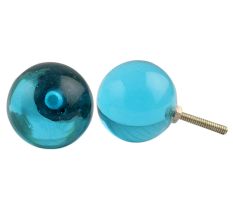 Turquoise Round Glass Drawer Knob