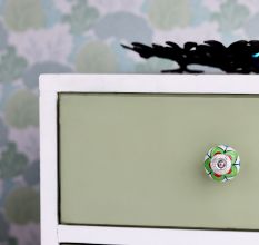Green Clove Flower Ceramic Dresser Knob Online