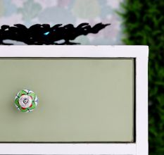 Green Clove Flower Ceramic Dresser Knob Online