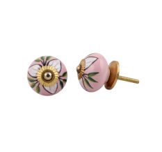 White Green Leaf Knob