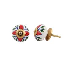 Green Leaf Flower Ceramic Knob Online