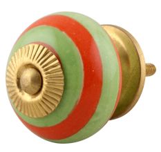 Green Orange Striped Knob