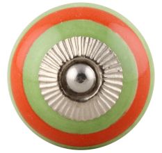 Green Orange Striped Knob