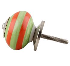Green Orange Striped Knob
