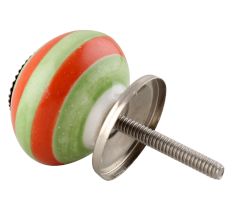 Green Orange Striped Knob