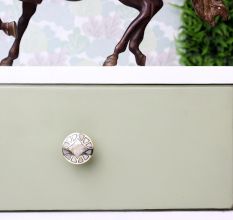 Gold Embroidered Metal Cabinet Knobs