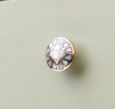 Gold Embroidered Metal Cabinet Knobs