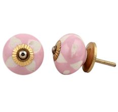 Pink Etched Ceramic Knob-34