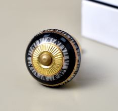 Hand Painted Black Design Ceramic Knob