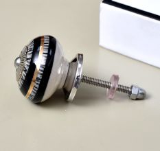 Hand Painted Black Design Ceramic Knob