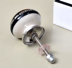Hand Painted Black Design Ceramic Knob