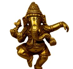 Brass Ganesha (Ht-4.25 Inches)