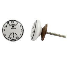Hatfield Ross White Flat Ceramic Drawer Knob