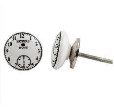 Hatfield Ross White Flat Ceramic Drawer Knob