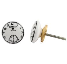 Hatfield Ross White Flat Ceramic Drawer Knob