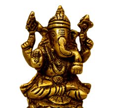Brass Ganesha (Ht-2.7 Inches)