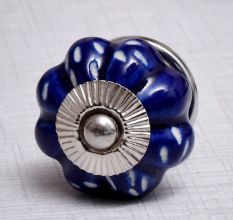 Navy Blue Etched  Melon Knob