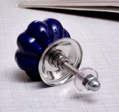 Navy Blue Etched  Melon Knob