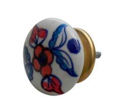 Blue Feather Flat Knob