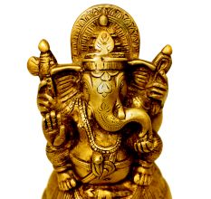 Brass Ganesha (Ht-5.2 Inches)